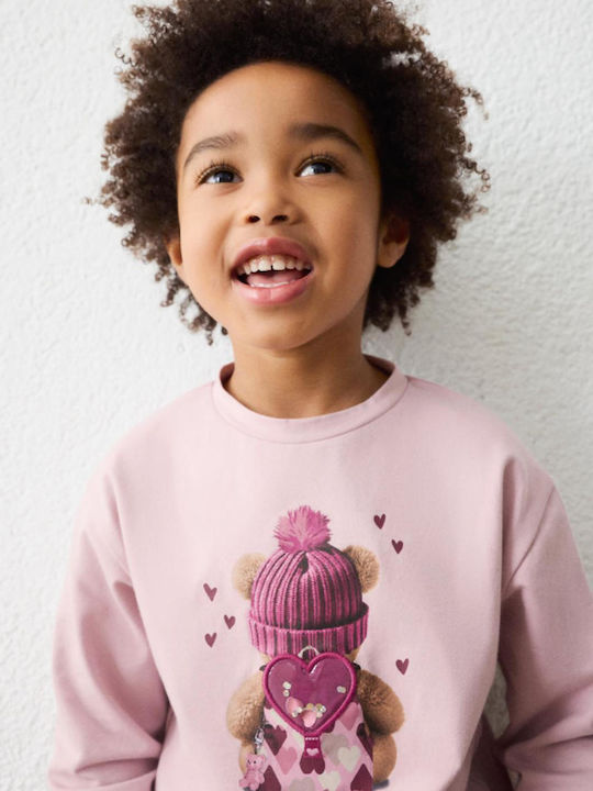 Kinderoberteil Langärmelig Rosa bear