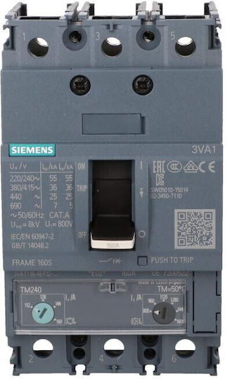 Power Switch 3p 160a Icu=36ka 415v Ac Trigger Tm240 Li Screw Connectors 3va1116-4ef32-0aa0