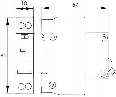 Rcbo Connector 1P B 20A 30mA Type AC Schelinger