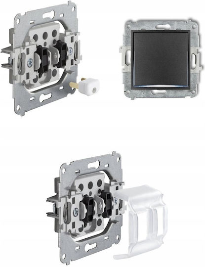 Icon Double Power Socket Mechanism Frame Grounding 2x 2p+z Overcast Front Tracks Matt White 25igpr-2zp