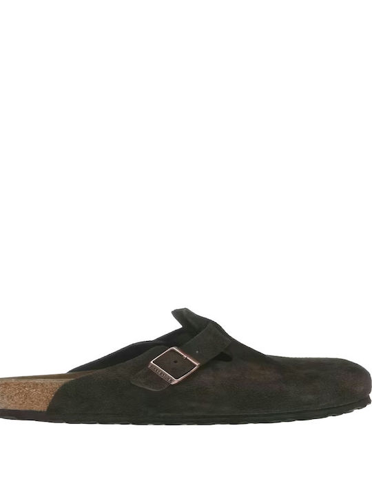 Birkenstock Boston Leder Holzschuhe Braune