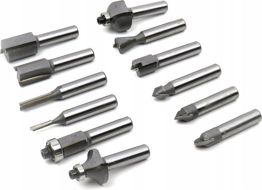 Falon Tech 12-piece Wood Router Bit Set Bearings 8mm Shank