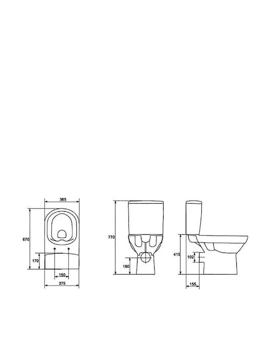 Cersanit Wandhängende Toilette Weiß
