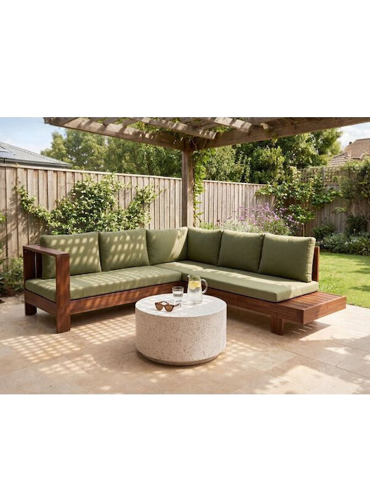 Berwyn 2548 Wooden Outdoor Corner Sofa With Cushions 225x212x64cm