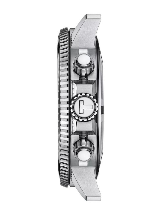 Tissot Мъжки Часовник 45.5mm Хронограф На Батерия с Сива Метална Гривна