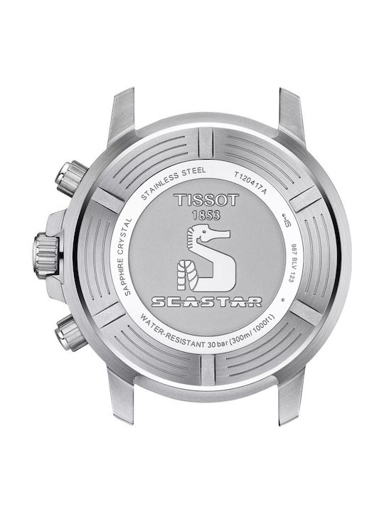 Tissot Мъжки Часовник 45.5mm Хронограф На Батерия с Сива Метална Гривна