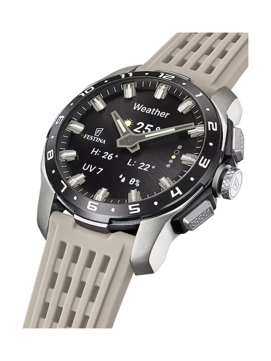 Festina Ceas Bărbați Digital 44mm Cu Baterie Cu Curea Din Cauciuc Gri