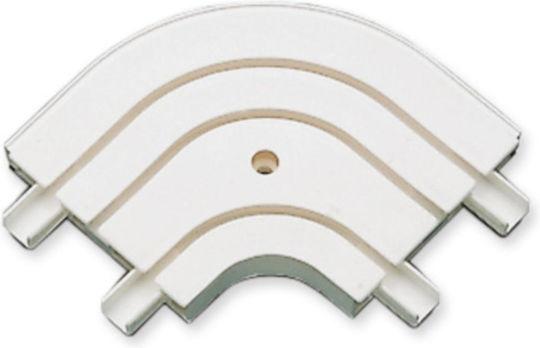 Wall Curtain Rail Base Made of White Plastic