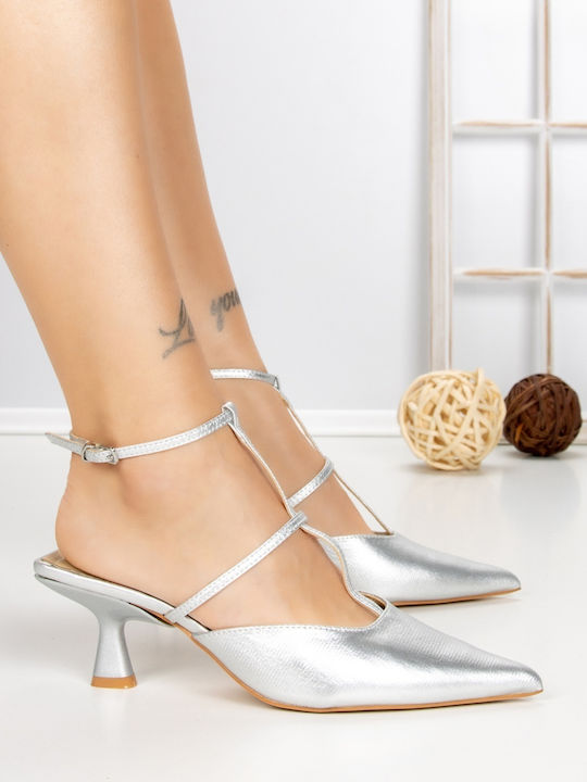 Pumps Mit Mittelhohem Silber A-3248_SILBER_BUONAROTTI