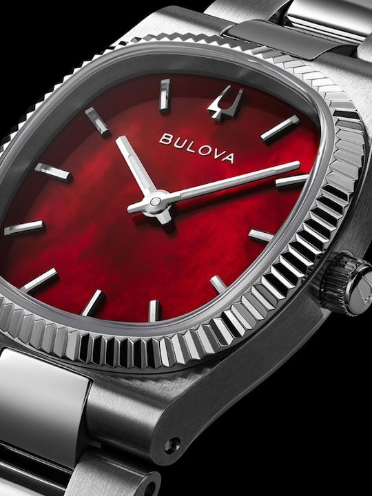 Bulova Ceas De Damă 25mm Cu Baterie Și Brățară Metalică Argintie