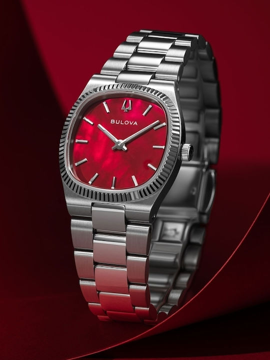 Bulova Ceas De Damă 25mm Cu Baterie Și Brățară Metalică Argintie