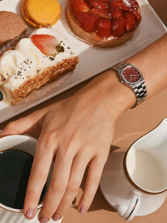 Bulova Ceas De Damă 25mm Cu Baterie Și Brățară Metalică Argintie