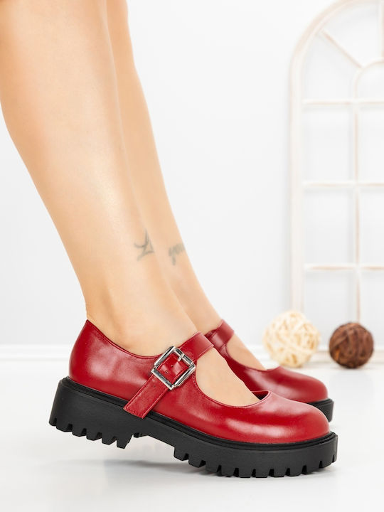 Damen Mokassins in Burgundisch Farbe