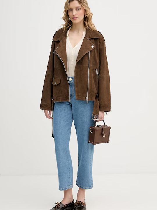 Leather Women's Shoulder Bag Brown