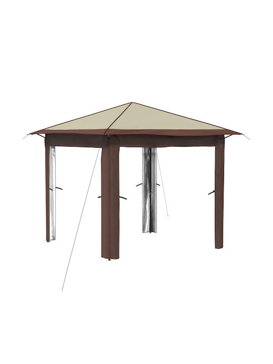 vidaXL Беседка За Градина Кафява 2.6x2.6m
