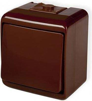 Karlik Waterproof Wall Switch Lighting One-Way with Frame Brown