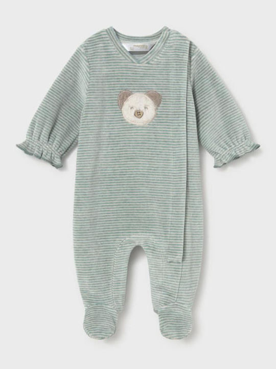 Mayoral "bear Hearts" Set body-uri din catifea Verde