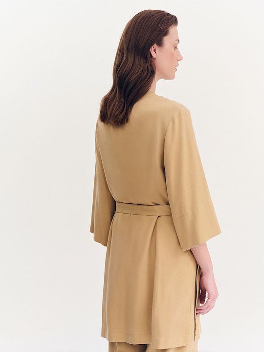 Damen Strickjacke Beige Gold