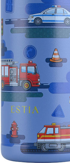 Estia Wonder Bottle Save The Aegean Ανοξείδωτο Παιδικό Παγούρι Θερμός με Καλαμάκι Non Spill City Hereos 500ml