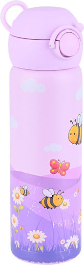 Estia Wonder Bottle Save The Aegean Stainless Steel Kids Thermos Water Bottle with Straw Non Spill Garden Friends 500ml