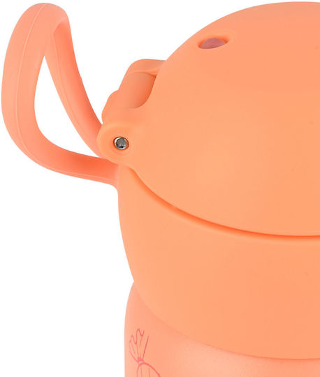 Estia Wonder Bottle Save the Aegean Stainless Steel Kids Thermos Water Bottle with Straw Non Spill Candy Sky 500ml