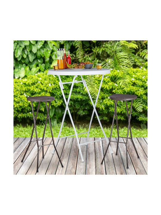 Scaun Metalic De Bar De Exterior Maro Închis 2 Buc 29x29x80cm