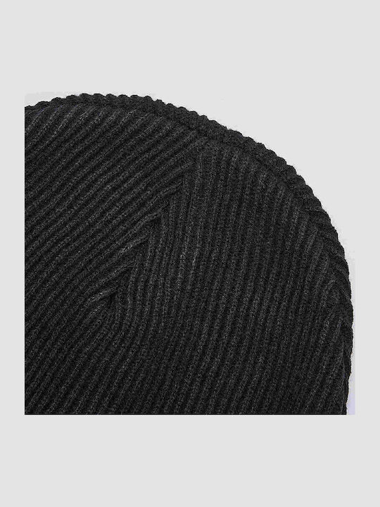 Guya Beanie Unisex Σκούφος Πλεκτός σε Μαύρο χρώμα