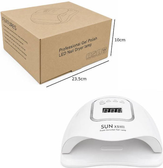 Лампа за полимеризация на нокти Uv Led 54w Sun X5 Max Оборудвана с Lcd Екран Sun X5 Max 54w Uv Led Nail Lamp Lcd Display