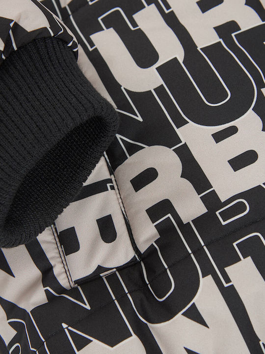 Geacă casual pentru copii reversibilă bej cu negru