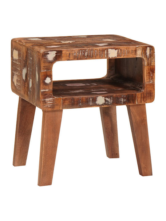 Rectangular Side Table made of Solid Wood Multicolour M40xL32xH46cm