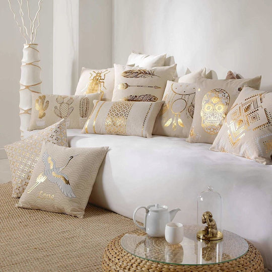 Douceur d'Intérieur Zierkissen Azelia Gold Mosaik 45x45cm