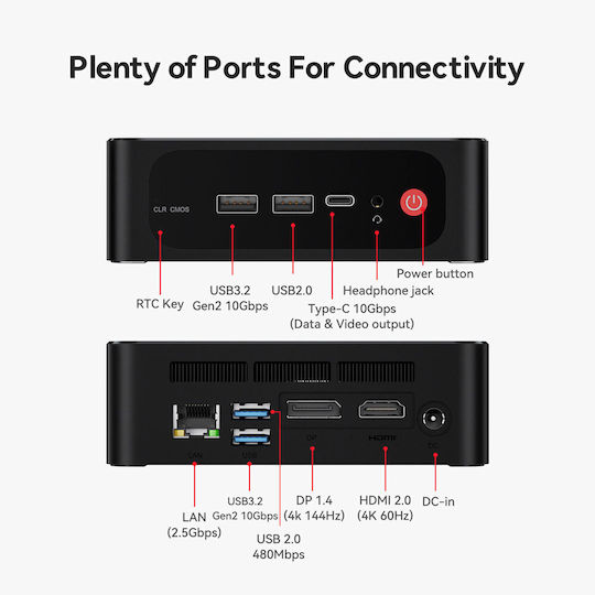 Beelink SER5 Max Mini PC (Ryzen 7 7735U/16GB DDR5/500GB SSD/W11 Pro)