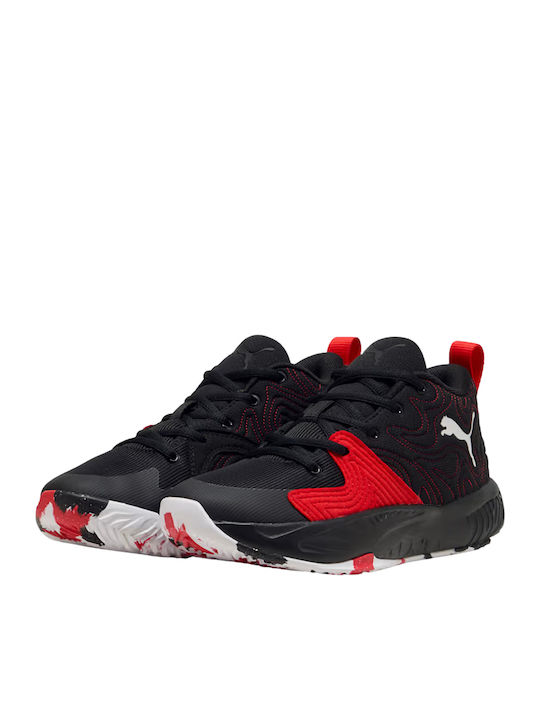 Court Pro Kinder Sportschuhe Basketball mit Schnürsenkeln Schwarz