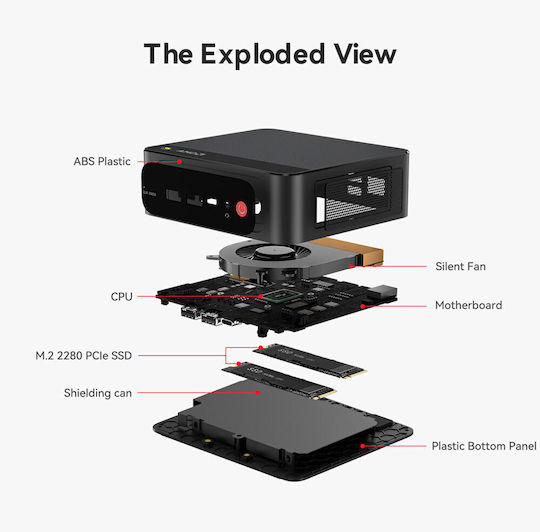 Beelink SER5 Max Mini PC (Ryzen 7 7735U/16GB DDR5/500GB SSD/W11 Pro)