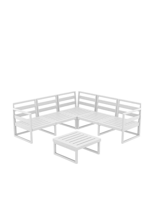 Garten- und Outdoor-Möbelsets Mykonos 2 Stück Weiß mit Kissen