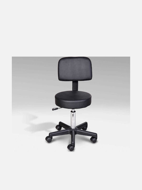 Ergonomischer Büro- und Schreibtischhocker mit Rückenlehne Schwarz 35x35x77cm