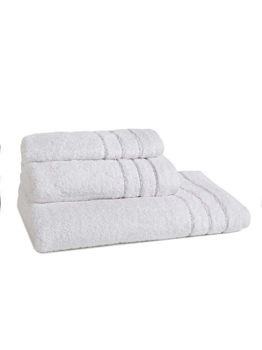 Aigaion Set Of 3 Bath Towels Blue Weight 500gsm
