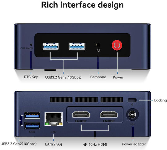 Beelink S12 Mini PC (N-Serie N95/12GB DDR4/480GB SSD/W11 Pro)