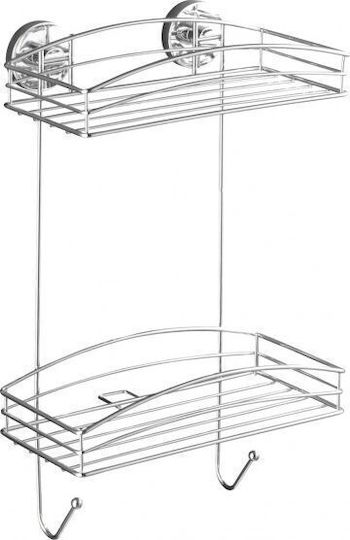 Wenko Raft Montat Pe Perete Rafturi De Baie Metalic 25.9x14.9x42.9cm Argintiu