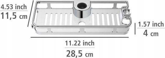 Wenko Επιτοίχια Ραφιέρα Μπάνιου Πλαστική 28.5x4x11.5cm Ασημί