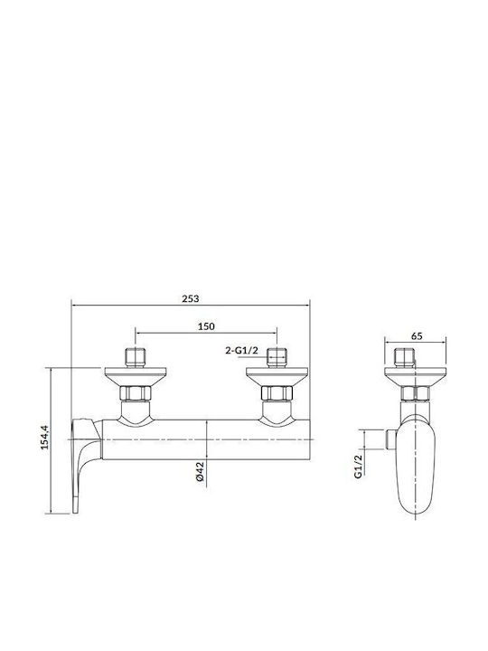 Cersanit Mixing Shower Shower Faucet Gold