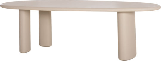 Volpe Ovaler Esszimmertisch aus Beton Beigefarben 240x100x75cm