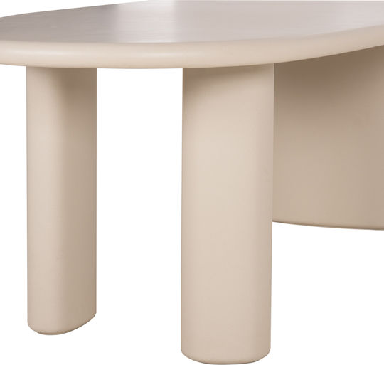 Fiber Oval Dining Room Table from Concrete Beige 240x100x75cm