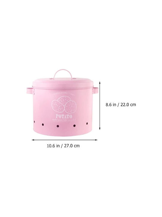Set of 3 General Use Food Jars with Metallic Pink Lid 3 Pieces