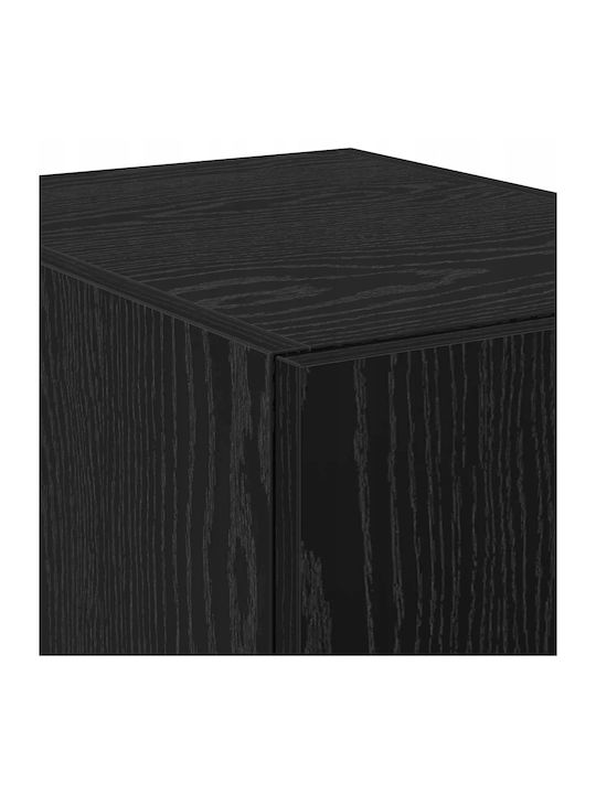 Cabinet Floor High Black Wood 30x42.5x185cm