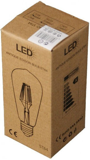 LED Bulb 6W for Socket E27 and Shape ST64 Natural White