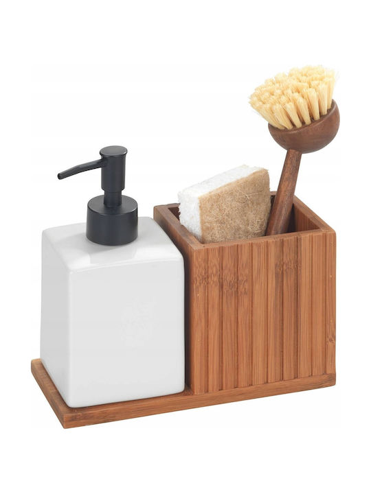 Wenko Bamboo Liquid Dispenser Organizer Mera