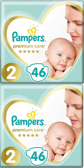 Pampers Tape Diapers Premium Care 1+1 No. 2 for 4-8kg 92pcs