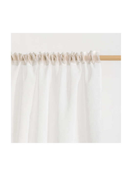 Easy Home Κουρτίνα Παραθύρου με Τρέσα Marimba Εκρού 140x150εκ.
