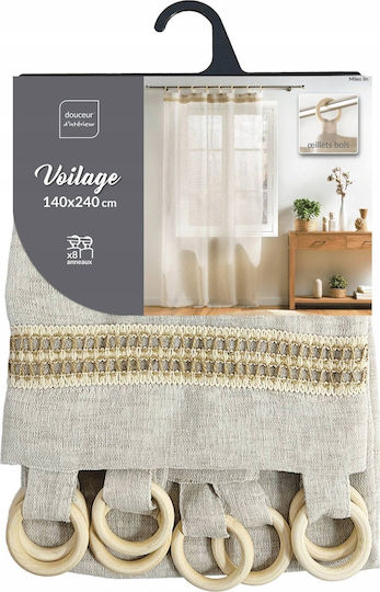 Douceur d'Intérieur Κουρτίνα με Τρουκς Λευκή 140x240εκ.
